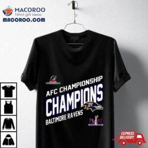 Congratulations Baltimore Ravens Afc Championship Winners Merchandise Champions Logo Super Bowl Lviii Fan Gifts Merchandise Tshirt