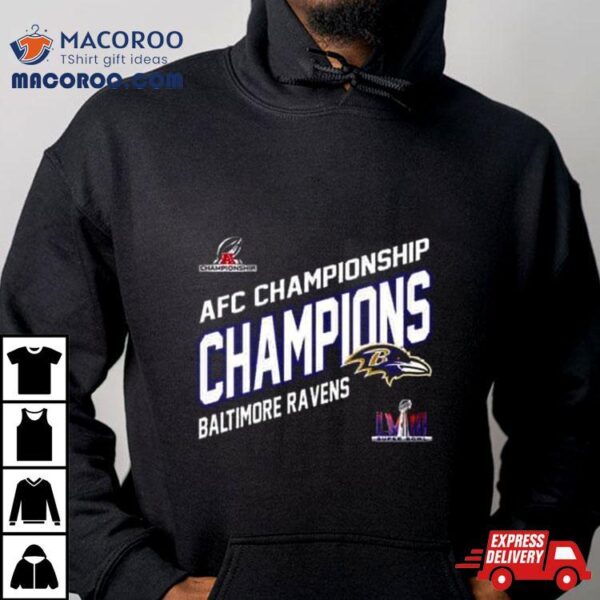 Congratulations Baltimore Ravens Afc Championship Winners Merchandise Champions Logo Super Bowl Lviii 2024 Fan Gifts Merchandise T Shirt