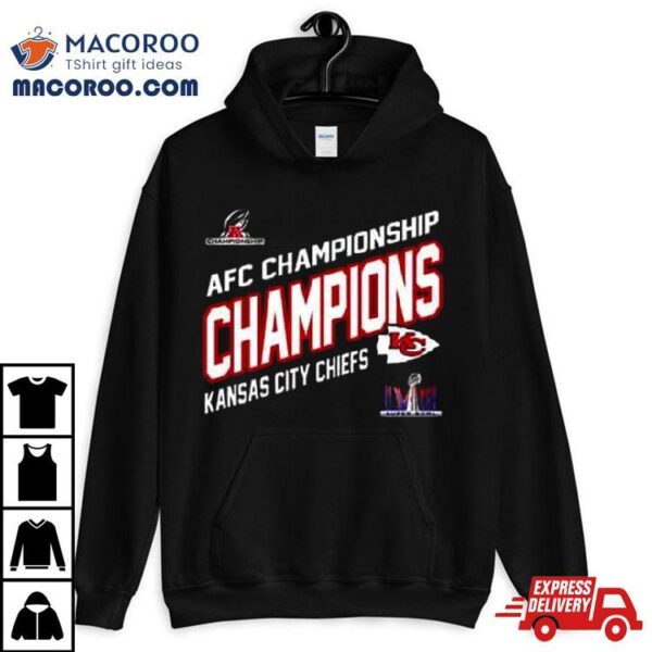 Congratulations Kansas City Chiefs Afc Championship Winners Merchandise Champions Logo Super Bowl Lviii 2024 Fan Gifts Merchandise T Shirt