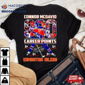 Connor Mcdavid Career Points Edmonton Oilers Signature Tshirt