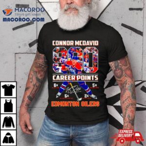 Connor Mcdavid Career Points Edmonton Oilers Signature Tshirt