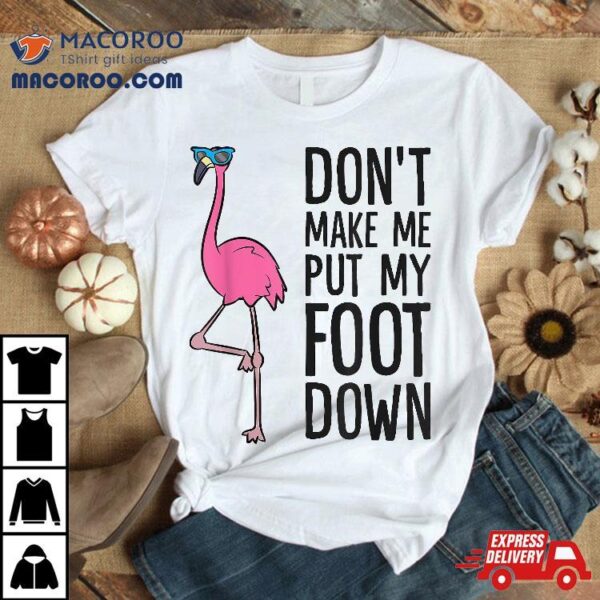 Cool Flamingo Don’t Make Me Put My Foot Down Shirt