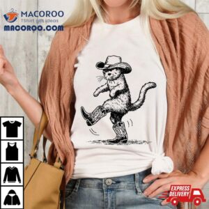 Cute Cat With Cowboy Hat Amp Boots Cowgirl Western Country Tshirt
