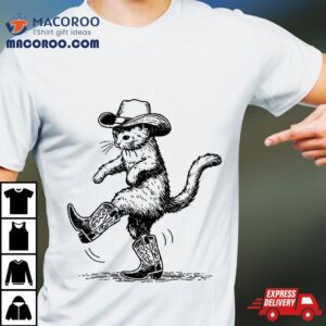 Cute Cat With Cowboy Hat Amp Boots Cowgirl Western Country Tshirt