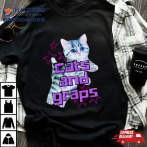 Cute Cats And Graps Tshirt