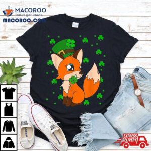 Cute Fox Shamrocks Saint Patrick S Day Tshirt