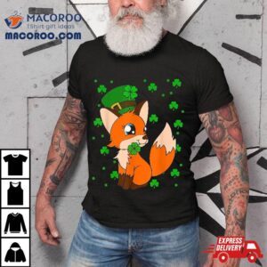 Cute Fox Shamrocks Saint Patrick S Day Tshirt