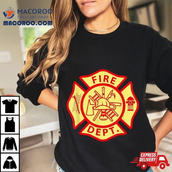 Fire Departt Logo Uniform Fireman Symbol Firefighter Gear Shirt