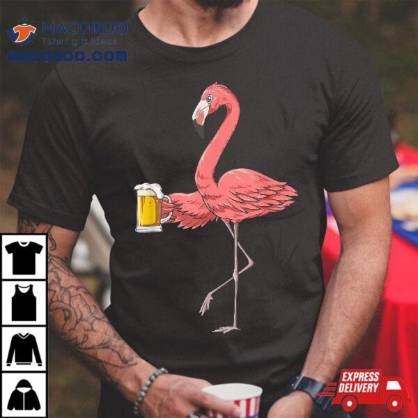 Flamingo Drinking Beer Lovers Shirt