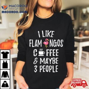 Flamingo I Like Flamingos Coffee And Maybe 3 People Gift Shirt