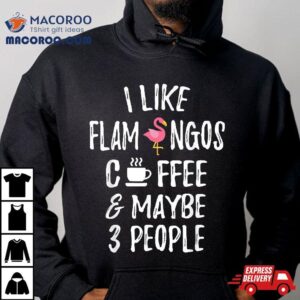 Flamingo I Like Flamingos Coffee And Maybe 3 People Gift Shirt