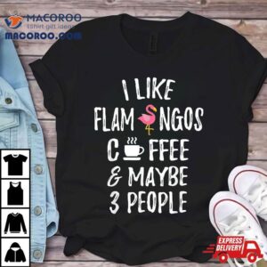 Flamingo I Like Flamingos Coffee And Maybe People Gif Tshirt