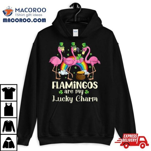 Flamingos Are My Lucky Charm St Patrick’s Day Shenanigan Shirt