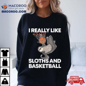 Funny Basketball Sloth Gift Cute Shirt