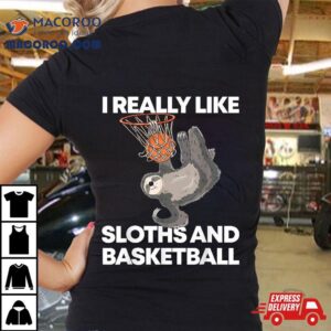 Funny Basketball Sloth Gift Cute Tshirt