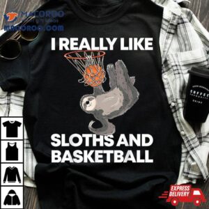 Funny Basketball Sloth Gift Cute Tshirt