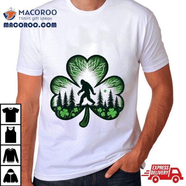 Funny Bigfoot Saint Paddys St Patricks Day Cool Shirt