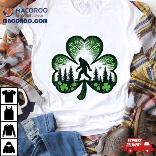 Funny Bigfoot Saint Paddys St Patricks Day Cool Shirt