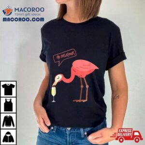 Funny Flamingo Drinking Champagne Tshirt