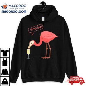 Funny Flamingo Drinking Champagne Tshirt