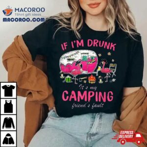 Funny Flamingo If I M Drunk It S My Camping Friend S Faul Tshirt