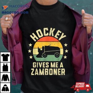 Funny Hockey Gives Me A Zamboner Boys Youth Lover Tshirt