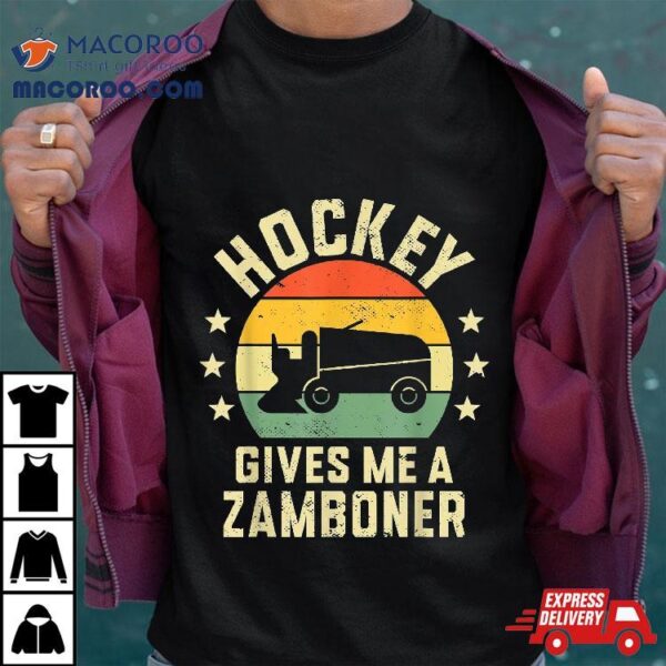 Funny Hockey Gives Me A Zamboner Boys Youth Lover Shirt