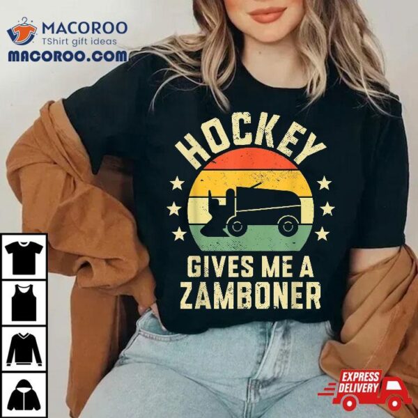 Funny Hockey Gives Me A Zamboner Boys Youth Lover Shirt