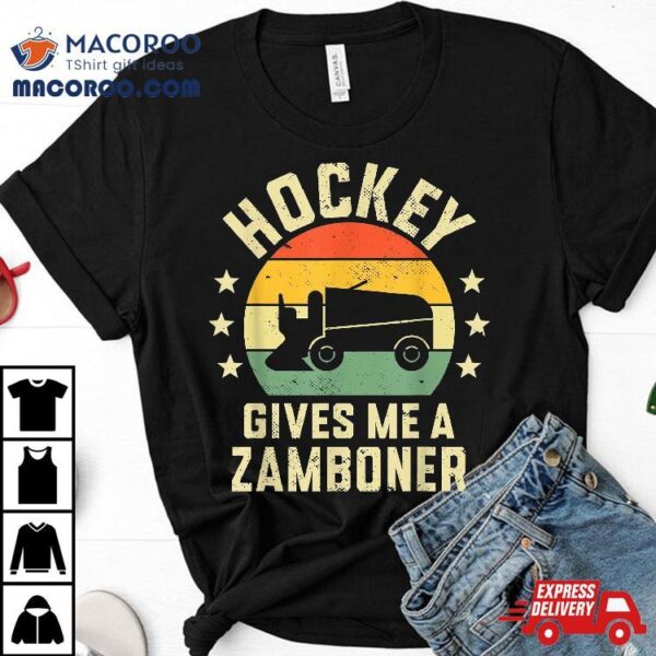 Funny Hockey Gives Me A Zamboner Boys Youth Lover Shirt