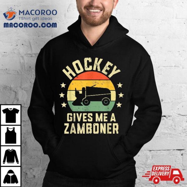 Funny Hockey Gives Me A Zamboner Boys Youth Lover Shirt