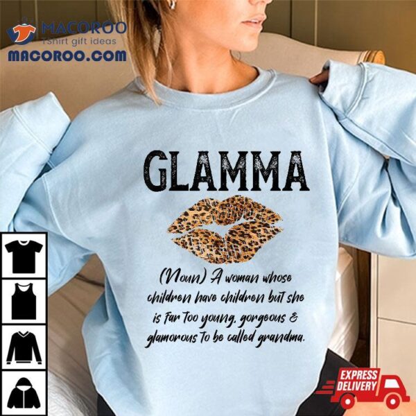 Glamma Leopard Lips Kiss- Glam-ma Description- Mother’s Day Shirt