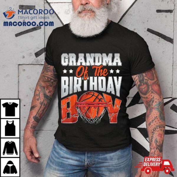 Grandma Basketball Birthday Boy Family Baller B-day Party Shirt