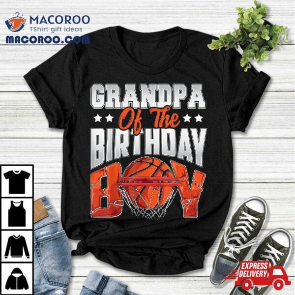 Grandpa Basketball Birthday Boy Family Baller B-day Party Shirt