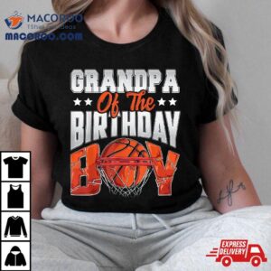 Grandpa Basketball Birthday Boy Family Baller B-day Party Shirt