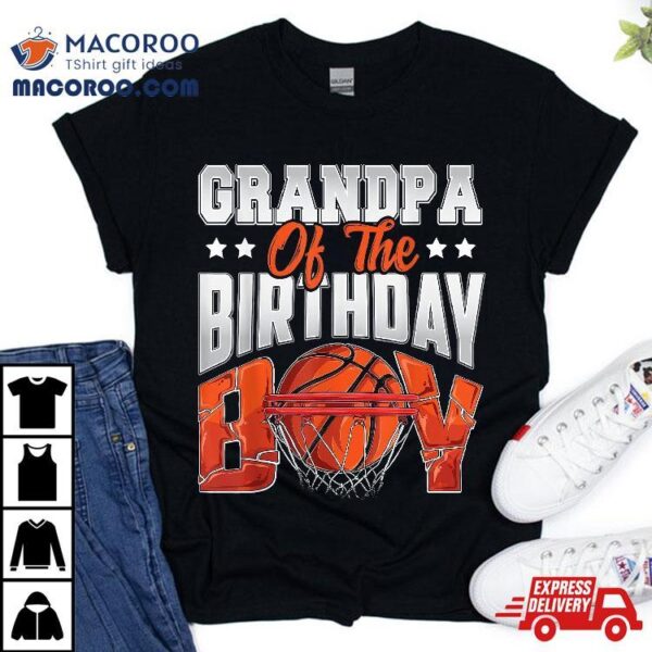 Grandpa Basketball Birthday Boy Family Baller B-day Party Shirt