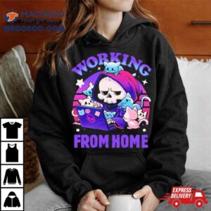Grim Reaper Working From Home Surrounded By Cats Shirt