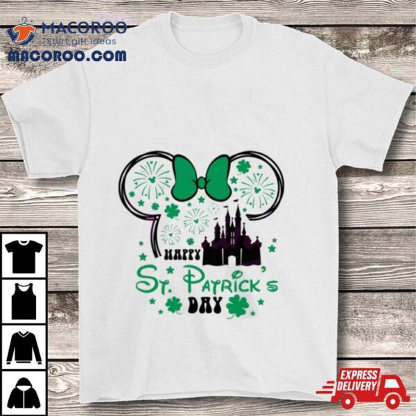 Happy St Patricks Day Minnie Head Castle Shirt