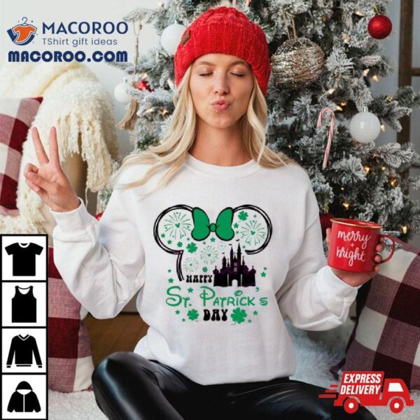 Happy St Patricks Day Minnie Head Castle Shirt