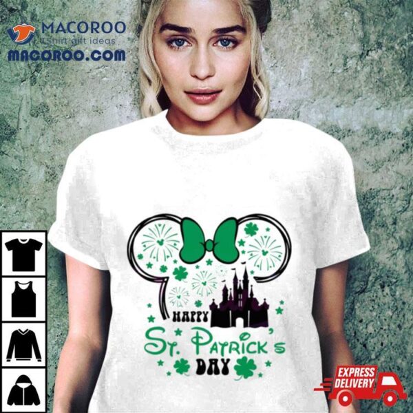 Happy St Patricks Day Minnie Head Castle Shirt