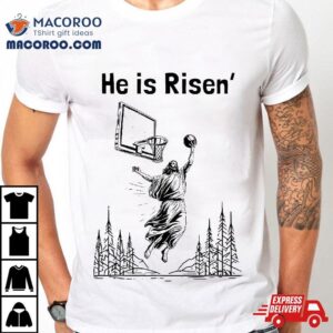 He Is Rizzin Funny Easter Jesus Playing Basketball Boys Kids Tshirt