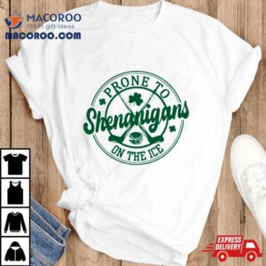 Hockey Prone To Shenanigans On The Ice Logo Tshirt