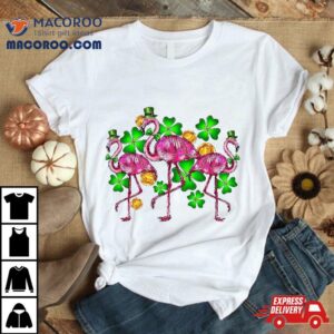 Irish Flamingo St Patricks Day Bird Animal Kids Girls Shirt