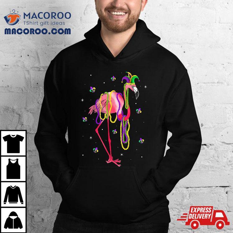 Jester Pink Flamingo Bird Animal Cute Mardi Gras Carnival Shirt Jester Pink Flamingo Bird Animal Cute Mardi Gras Carnival Shirt