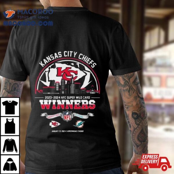 Kansas City Chiefs 2023 2024 Afc Super Wild Card Winners Nfl Playoffs Shirt