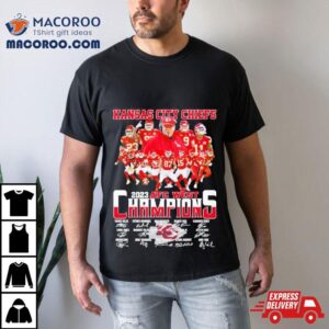 Kansas City Chiefs Afc West Champions Road To Las Vegas Super Bowl Signatures Tshirt