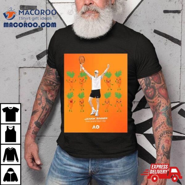 Keep Calm And Carrot On Jannik Sinner Aus Open First Grand Slam Title Aus Open 2024 T Shirt