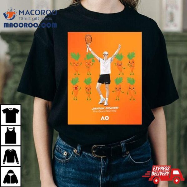 Keep Calm And Carrot On Jannik Sinner Aus Open First Grand Slam Title Aus Open 2024 T Shirt