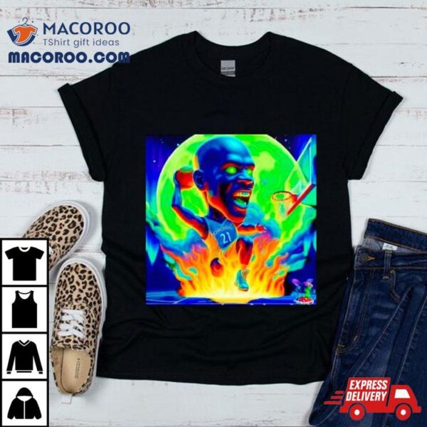 Kevin Garnett Kg He’s On Fire Psychedelic Meme Minnesota Timberwolves Shirt