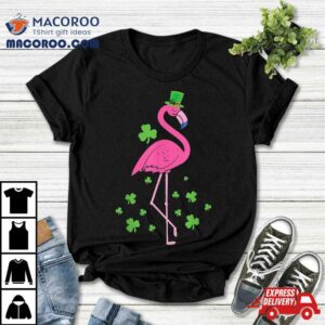 Kid S Pink Flamingo St Patricks Day Shamrock Wo Tshirt