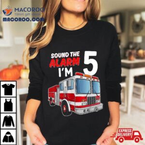 Kids Fire Truck Firefighter Boy Th Birthday Years Old Tshirt